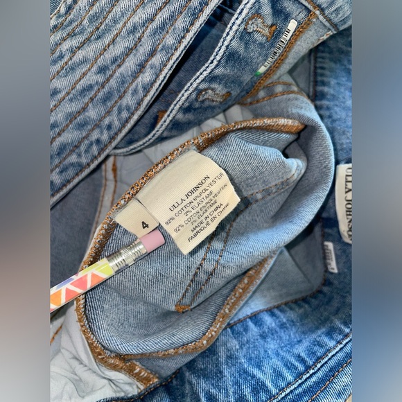 Ulla Johnson Otto High Waisted Straight Leg Tie Waist Designer Denim Jeans NWOT - Picture 10 of 12